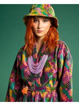 PEIGNOIR VELOUR FERN PURPLE Les Touristes