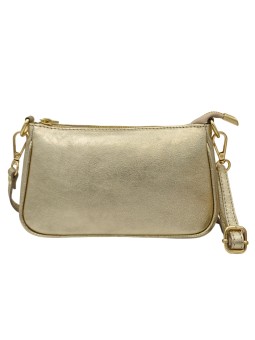 Soleil Chic Petite Pochette bandoulière cuir Or