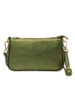 Soleil Chic Petite Pochette bandoulière cuir Kaki Irise