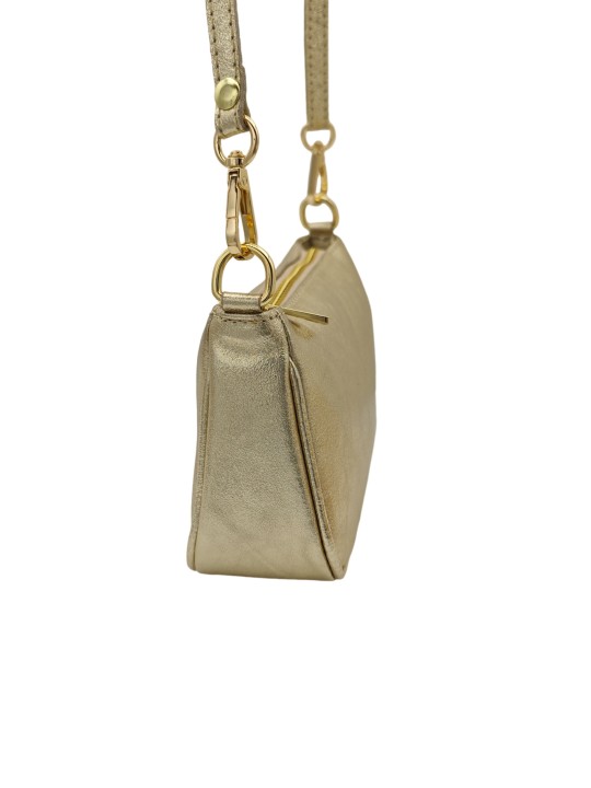Soleil Chic Petite Pochette bandoulière cuir Or