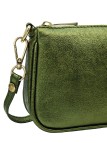 Soleil Chic Petite Pochette bandoulière cuir Kaki Irise