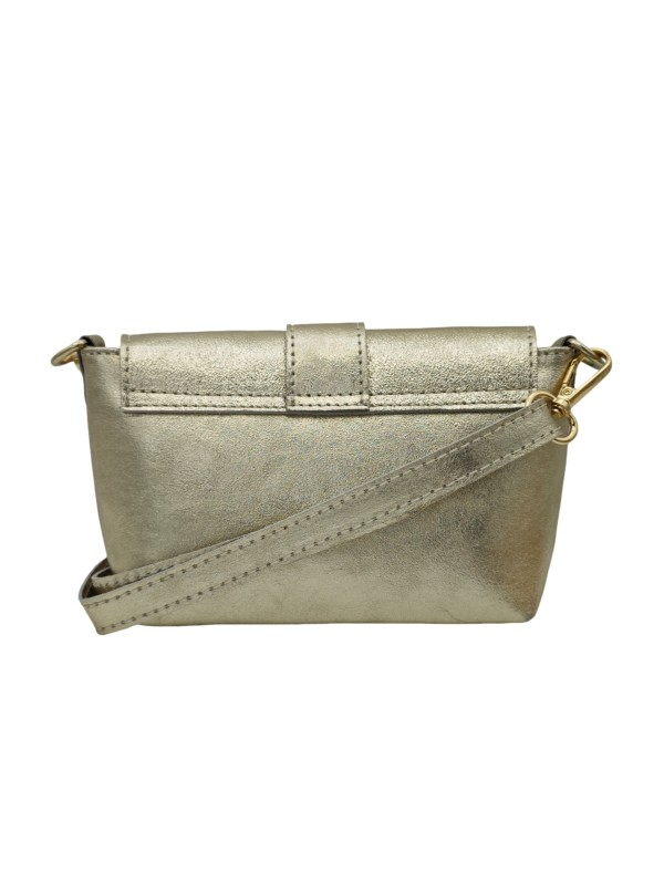 Soleil Chic Mini Sac bandoulière cuir Anneau Besace 166 Or