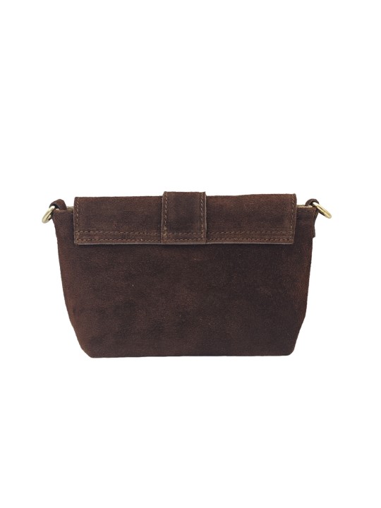 Soleil Chic Mini Sac bandoulière cuir Anneau Besace 166 Daim Marron