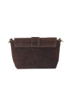 Soleil Chic Mini Sac bandoulière cuir Anneau Besace 166 Daim Marron