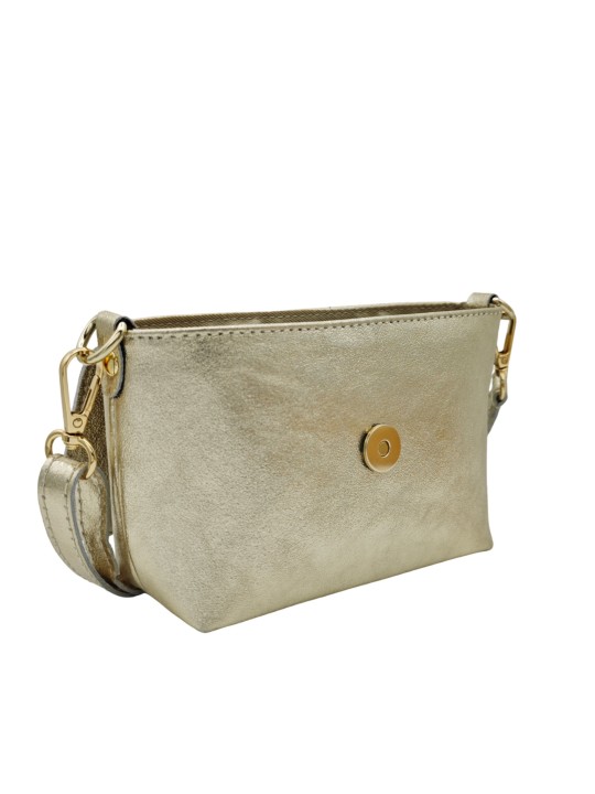 Soleil Chic Mini Sac bandoulière cuir Anneau Besace 166 Or