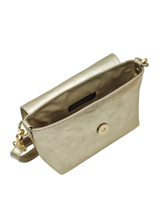 Soleil Chic Mini Sac bandoulière cuir Anneau Besace 166 Or