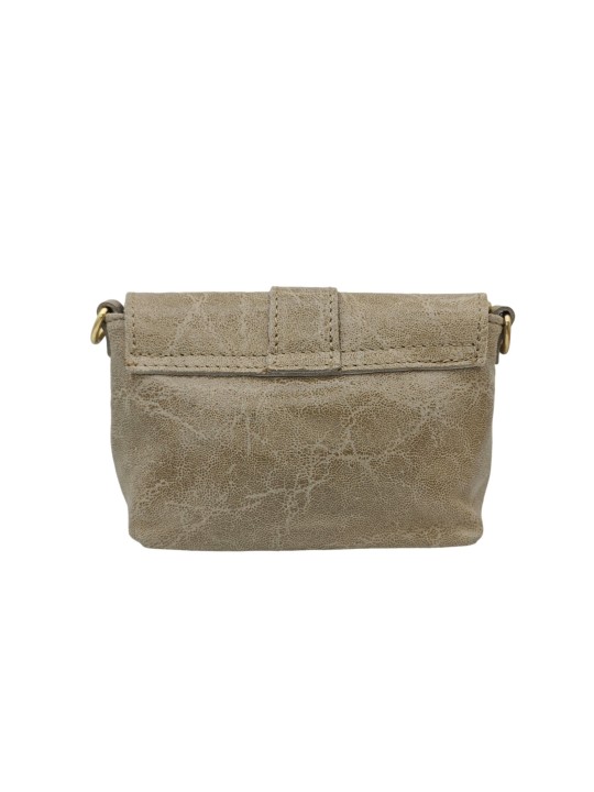 Soleil Chic Mini Sac bandoulière cuir Anneau Besace 166 B Taupe