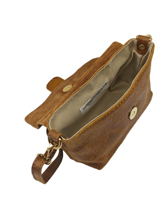 Soleil Chic Mini Sac bandoulière cuir Anneau Besace 166 B Camel