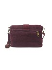 Soleil Chic Mini Sac bandoulière cuir Anneau Besace 166 Daim Bordeaux