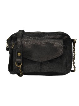 PIECES PCNAINA Sac bandoulière cuir Noir Metalise