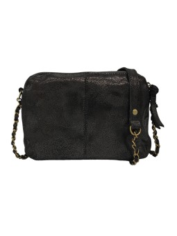 PIECES PCNAINA Sac bandoulière cuir Noir Metalise