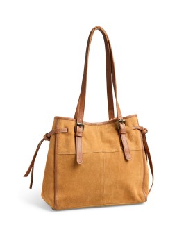 PIECES PCBRUNILLA SUEDE SHOPPER 17163629 Cognac Root beer