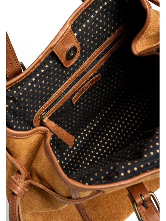 PIECES PCBRUNILLA SUEDE SHOPPER 17163629 Cognac Root beer