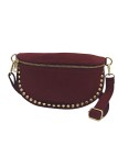 Soleil Chic Sac Banane Clouté Nubuck Rouge