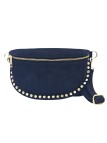 Soleil Chic Sac Banane Clouté Nubuck Noir