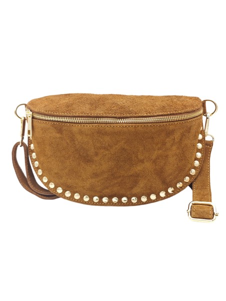 Soleil Chic Sac Banane Clouté Nubuck Camel