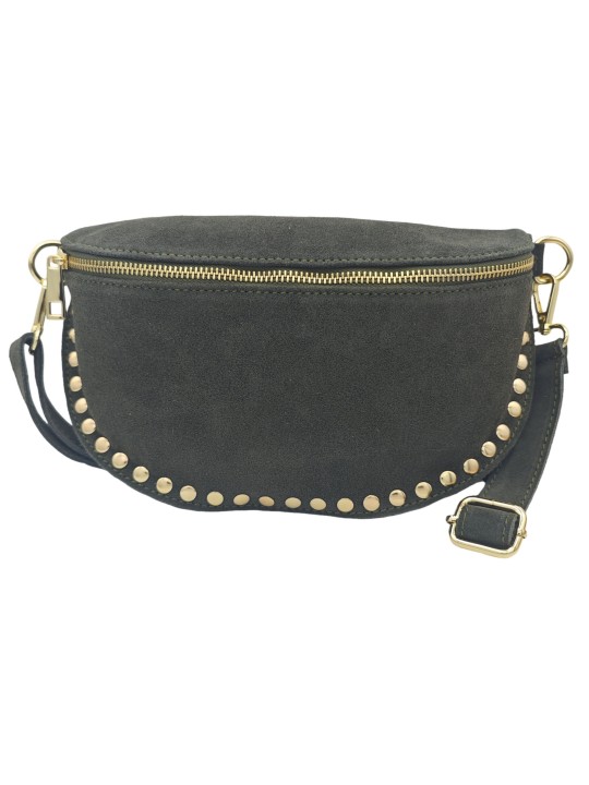 Soleil Chic Sac Banane Clouté Nubuck Kaki
