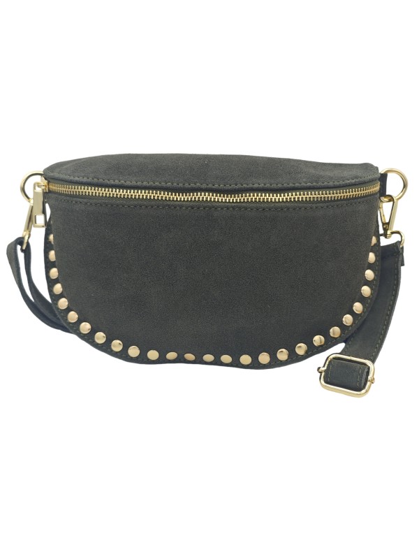 Soleil Chic Sac Banane Clouté Nubuck Kaki