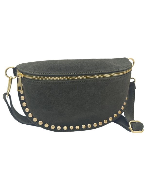Soleil Chic Sac Banane Clouté Nubuck Kaki