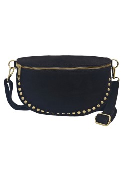 Soleil Chic Sac Banane Clouté Nubuck Chocolat