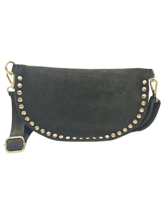 Soleil Chic Sac Banane Clouté Nubuck Kaki