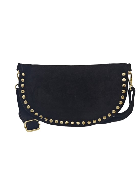 Soleil Chic Sac Banane Clouté Nubuck Chocolat