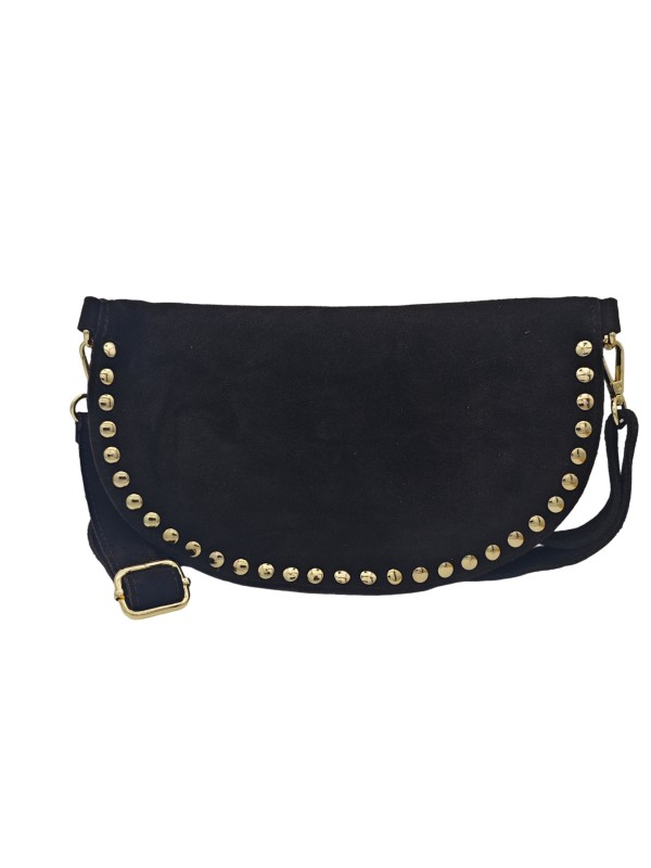 Soleil Chic Sac Banane Clouté Nubuck Chocolat