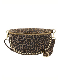 Soleil Chic Sac Banane Clouté Nubuck LEO Taupe A26