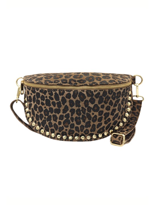 Soleil Chic Sac Banane Clouté Nubuck LEO Taupe A26