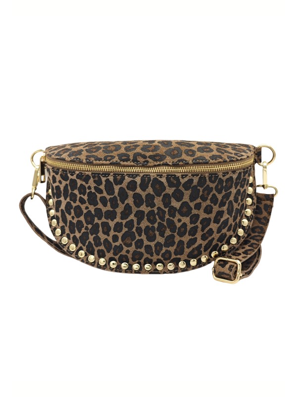 Soleil Chic Sac Banane Clouté Nubuck LEO Taupe A26