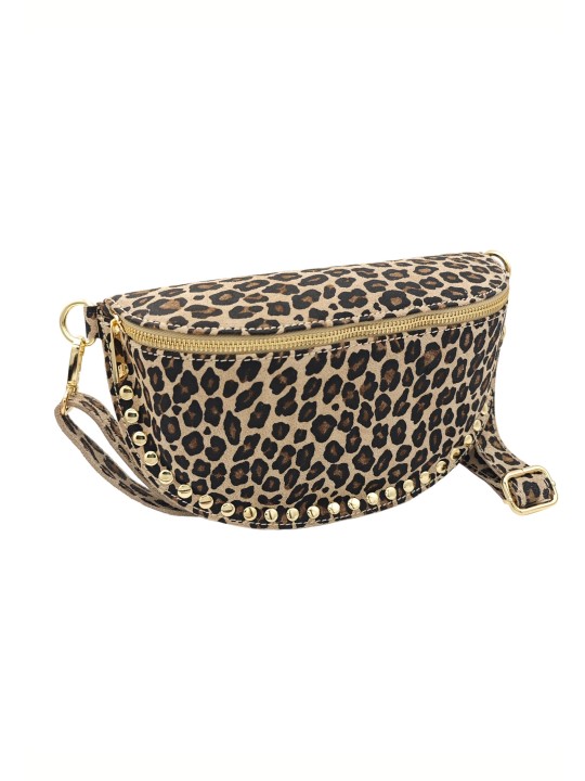 Soleil Chic Sac Banane Clouté Nubuck LEO Beige A26