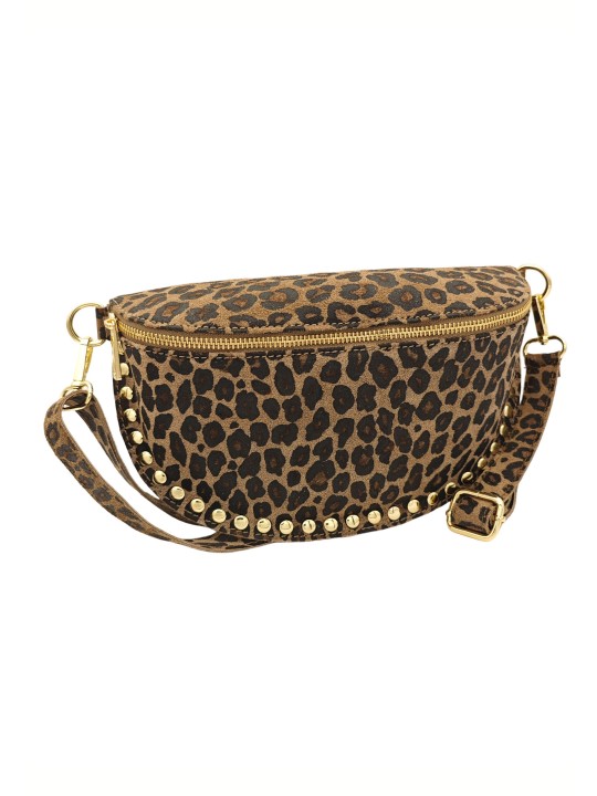 Soleil Chic Sac Banane Clouté Nubuck LEO Taupe A26