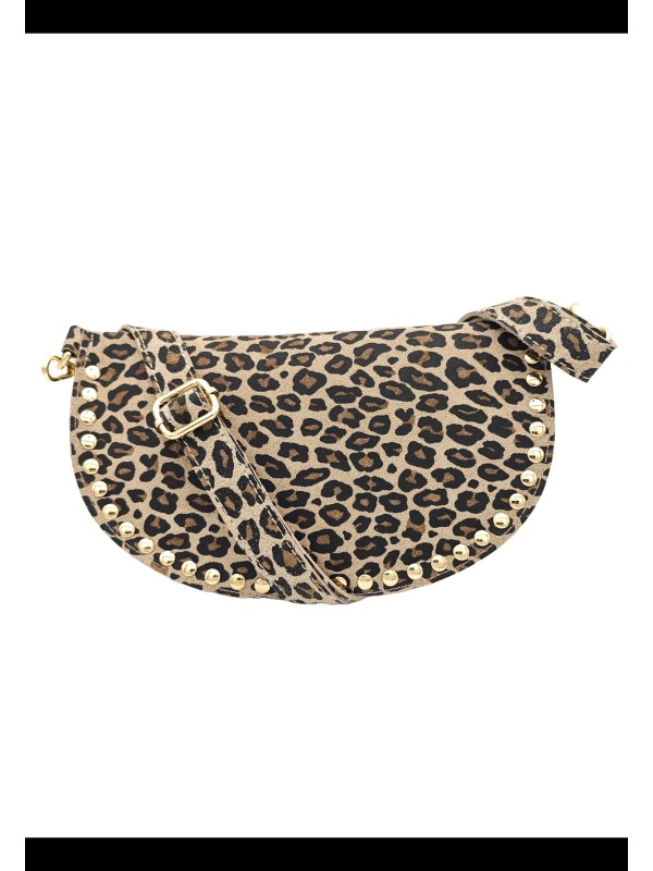 Soleil Chic Sac Banane Clouté Nubuck LEO Beige A26