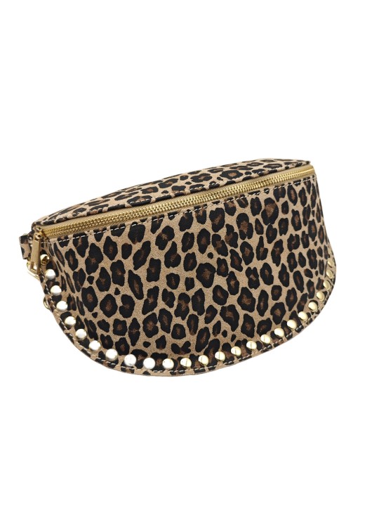 Soleil Chic Sac Banane Clouté Nubuck LEO Beige A26