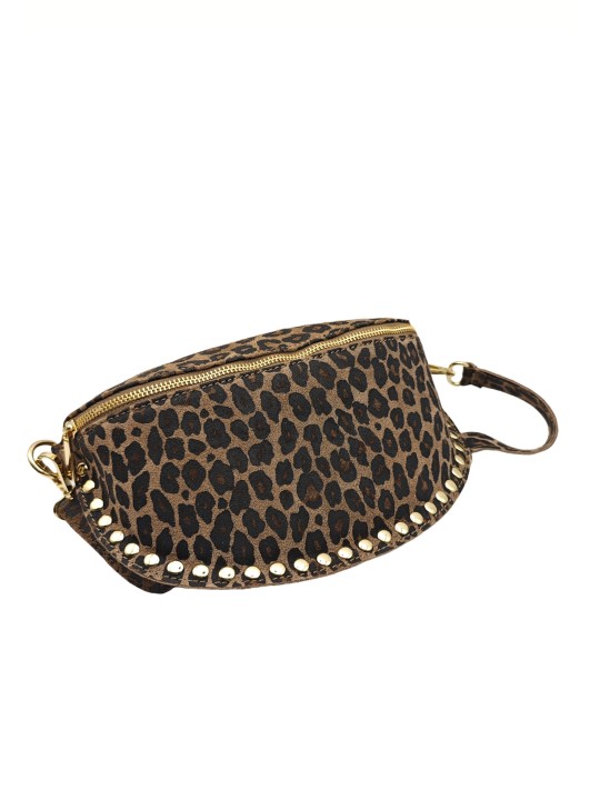Soleil Chic Sac Banane Clouté Nubuck LEO Taupe A26