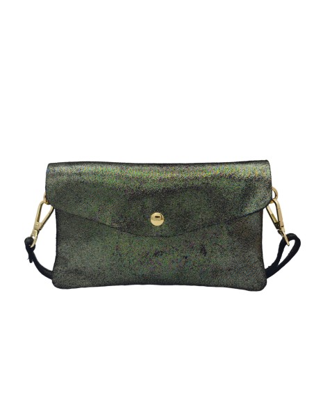 THE WAN Pochette bandouliere cuir Camomille  IT112 Spark Noir