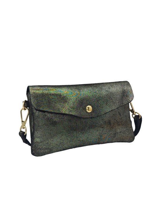 THE WAN Pochette bandouliere cuir Camomille  IT112 Spark Noir