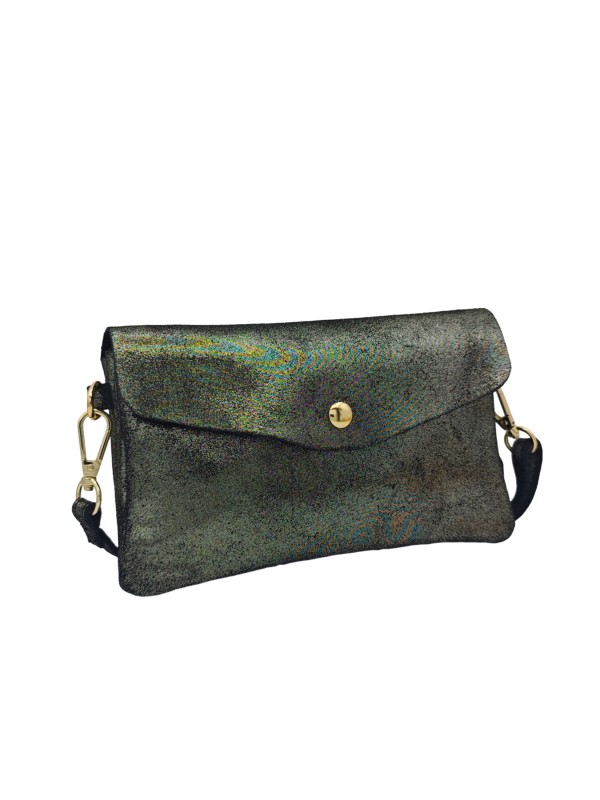THE WAN Pochette bandouliere cuir Camomille  IT112 Spark Noir