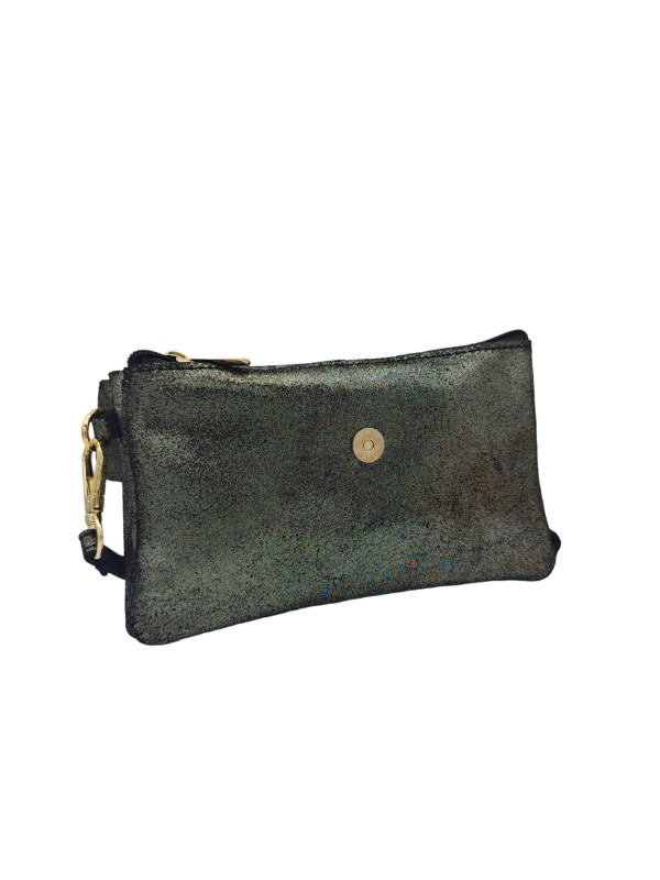 THE WAN Pochette bandouliere cuir Camomille  IT112 Spark Noir