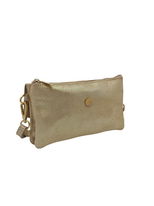 THE WAN Pochette bandouliere cuir Camomille  IT112 Spark Or