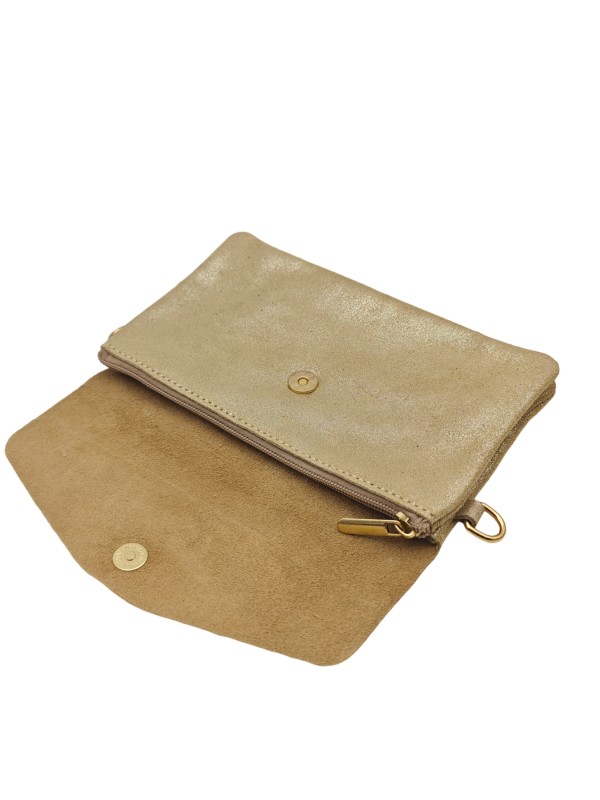 THE WAN Pochette bandouliere cuir Camomille  IT112 Spark Or