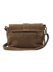 Soleil Chic Sac bandouliere cuir Anneau Besace Nubuck Taupe fonce