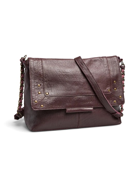 PIECES PCFELIZIA LARGE LEATHER CROSS BODY FC Bags 17116819 Tawny Port Bubble
