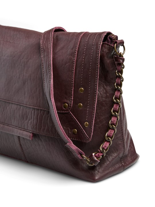 PIECES PCFELIZIA LARGE LEATHER CROSS BODY FC Bags 17116819 Tawny Port Bubble