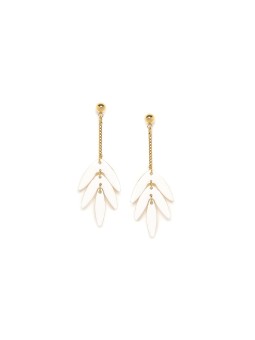 EXOTICA boucles d'oreilles feuilles écru Olivolga