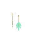 EXOTICA boucles d\'oreilles feuilles verte Olivolga