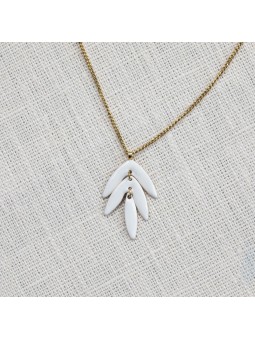 EXOTICA collier feuille écru Olivolga