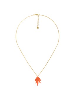EXOTICA collier feuille orange Olivolga