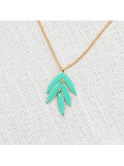 EXOTICA collier feuille verte Olivolga