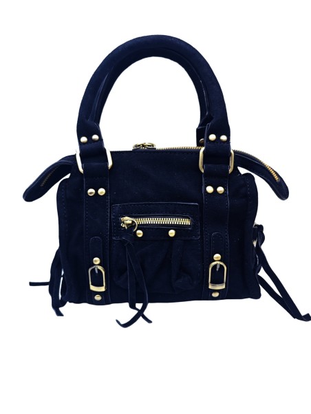 Soleil Chic Daisy Vegan Petit Sac Suede Noir